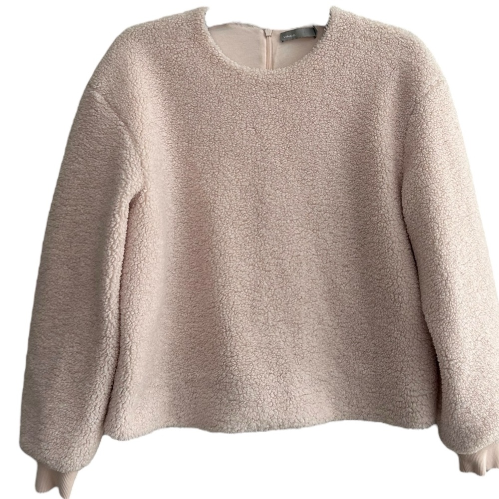 Vince Sherpa pullover Sweater S pink beige